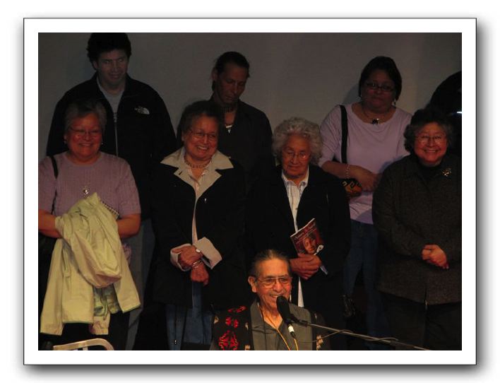 Irving Powless and Haudenosaunee audience members